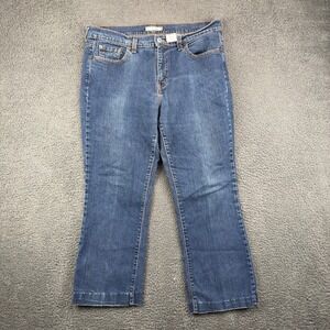 Levis 515 Boot Cut Jeans Womens 12 S Blue Denim Dark Wash Stretch Mid Rise 9035